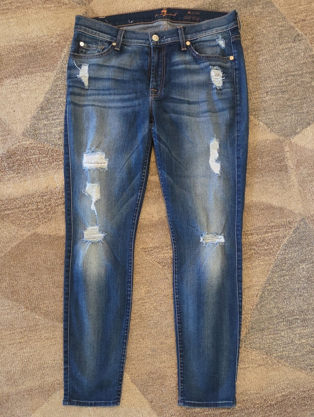 7 For All Mankind Women's Skinny Jeans - Dark Blue